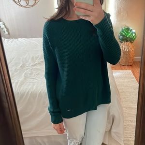 Hollister Forest Green Ribbed Long Sleeve Sweater | Small